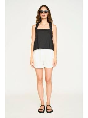 Mirth White 100% Cotton Size Small Elastic Casual Shorts Beach Minimalist NWT *